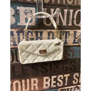 New White Purse iPhone X Case Holder